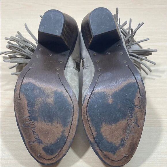 Sam Edelman Louie Women's Suede Fringe Western Ankle Boots - Picture 7 of 13